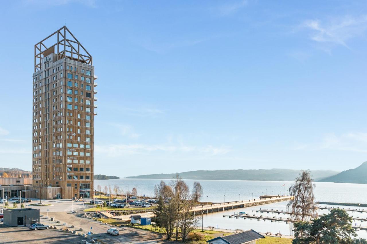 Mjos Tower Apartment - Lovely City View Sjusjøen المظهر الخارجي الصورة