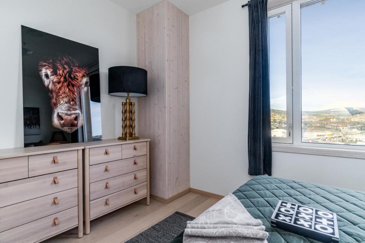 Mjos Tower Apartment - Lovely City View Sjusjøen المظهر الخارجي الصورة