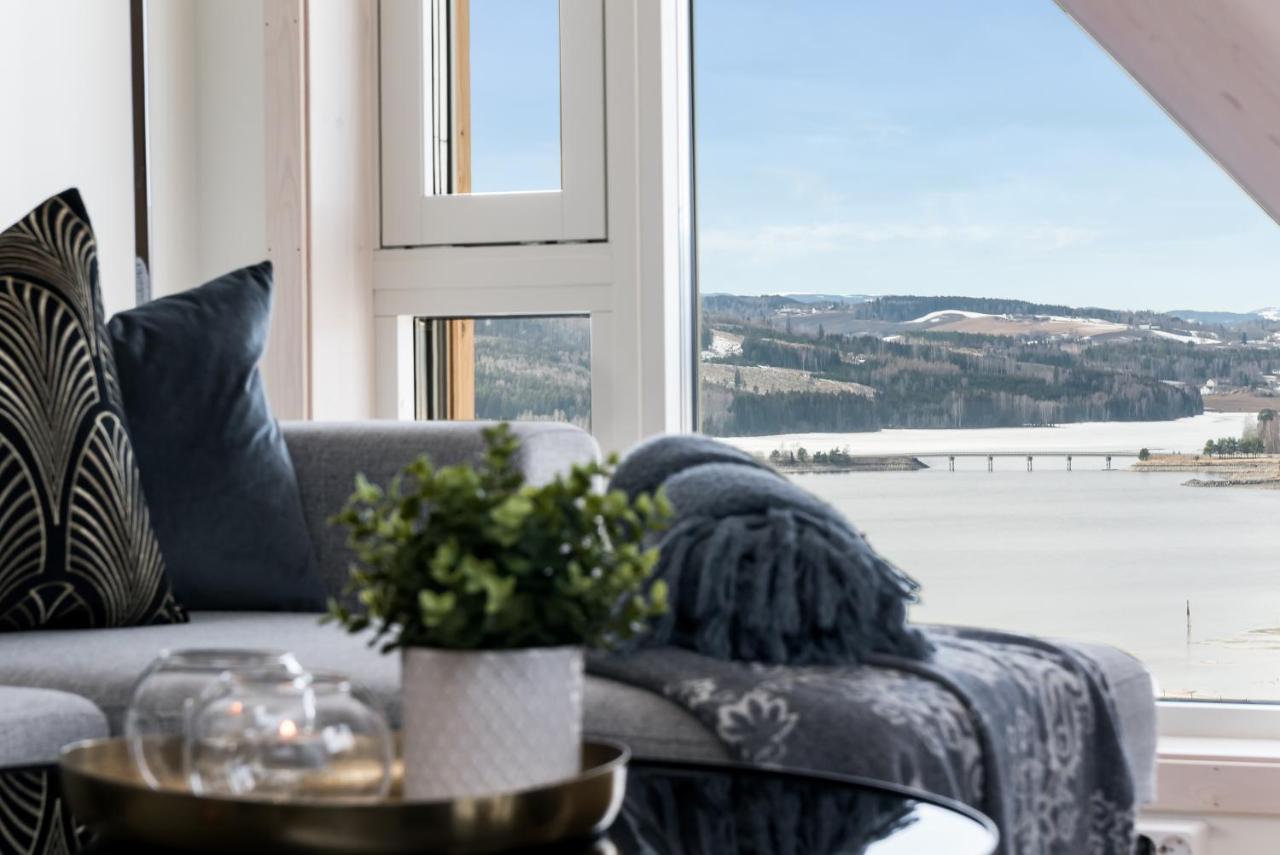 Mjos Tower Apartment - Lovely City View Sjusjøen المظهر الخارجي الصورة